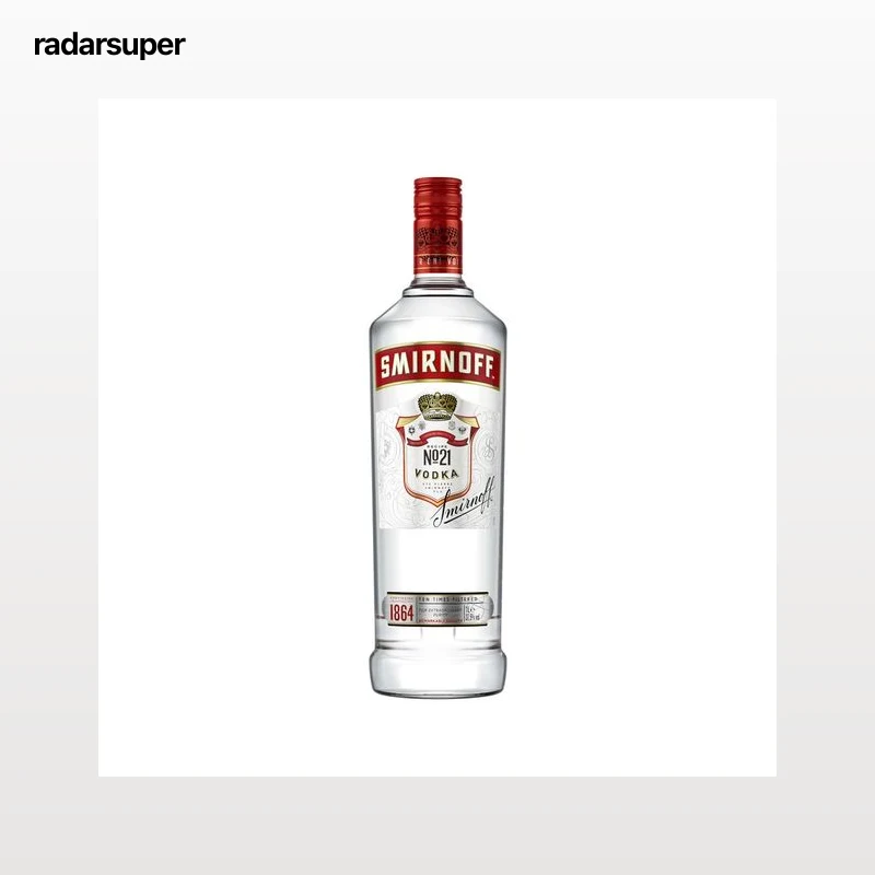 SMIRNOFF Vodka ruso con triple destilación y filtrado 10 veces botella de 1 l.
