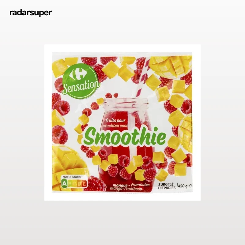 Smoothie de mango y frambuesa Carrefour Sensation 450 g.