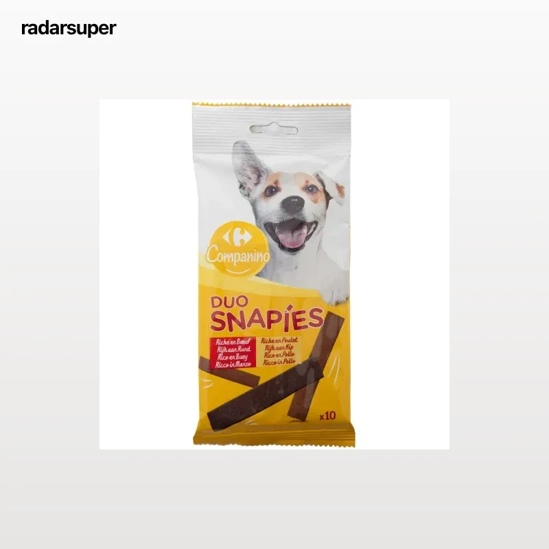 Snack barritas de pollo y buey para perro Carrefour Duo Snapíes 100 g.