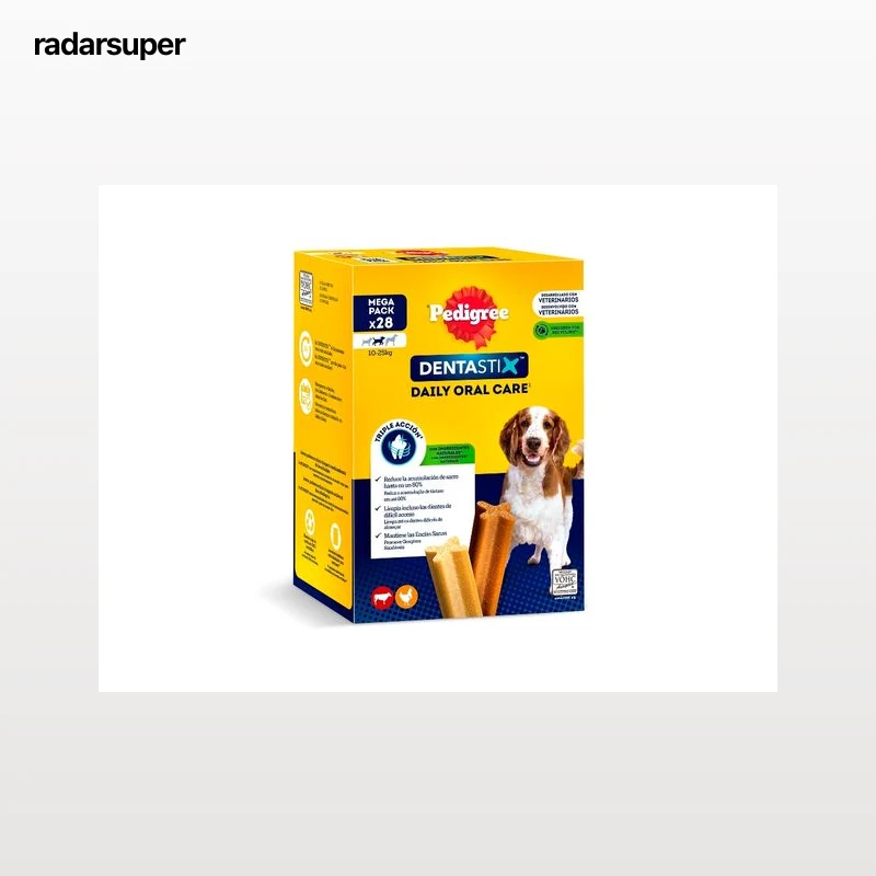 SNACK PARA CÃO DENTASTIX PEDIGREE RAÇA MÉDIA 720G 28 UNIDADES
