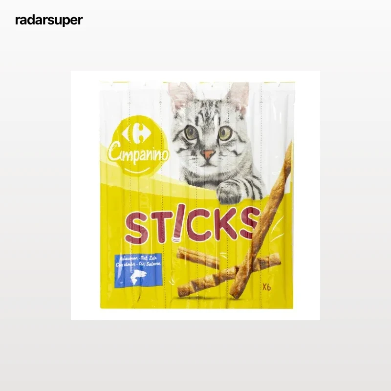 Snack de Salmón para gatos Companino Carrefour Pack 6 unidas de 5 g.