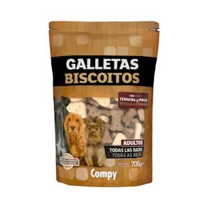 Snack galletas con pollo y ternera perro adulto Compy razas medianas y grandes
