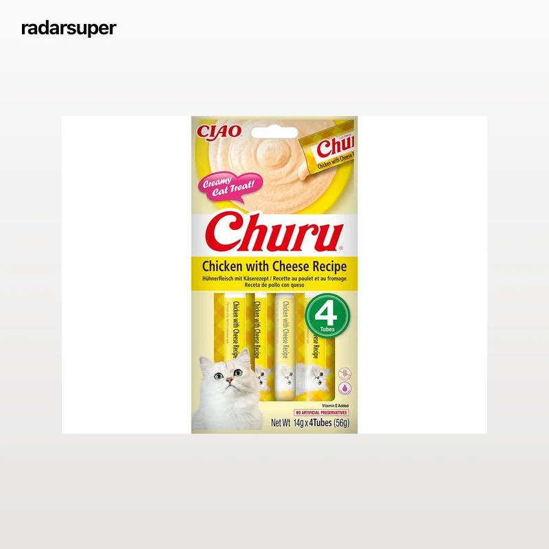SNACK PARA GATO CIAO CHURU FRANGO QUEIJO 4X14G
