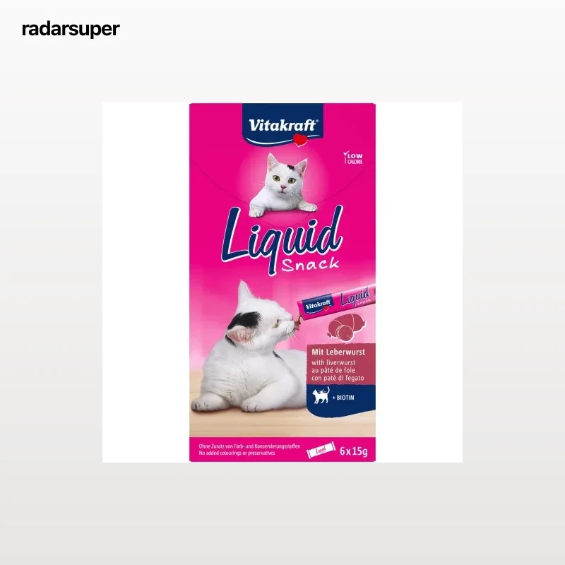 Snack liquido paté de hígado con biotina para gato Vitakraft 6x15 g.