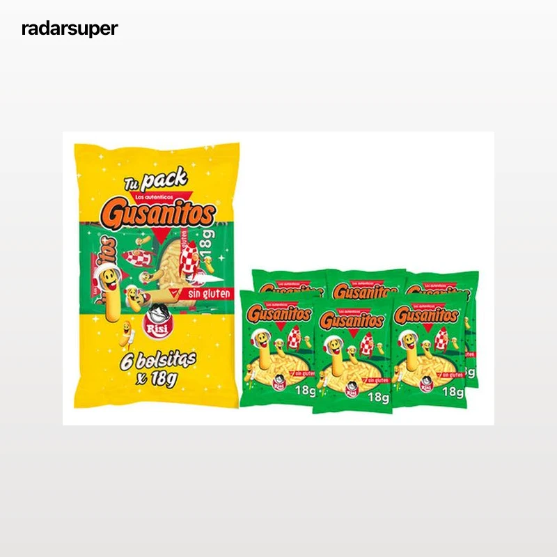 Snack de maíz sin gluten gusanitos Risi pack 6