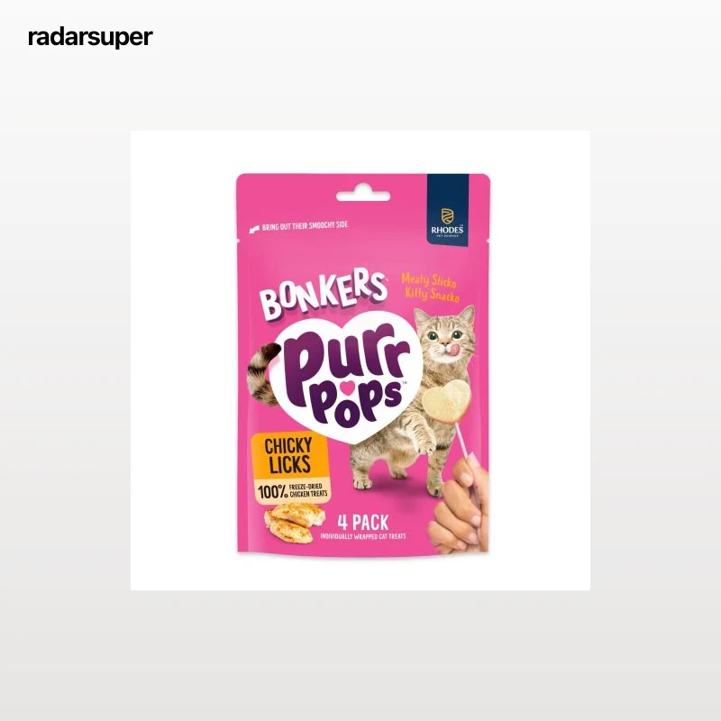Snack piruletas de pollo para gato Purrpops Bonkers 4 uds
