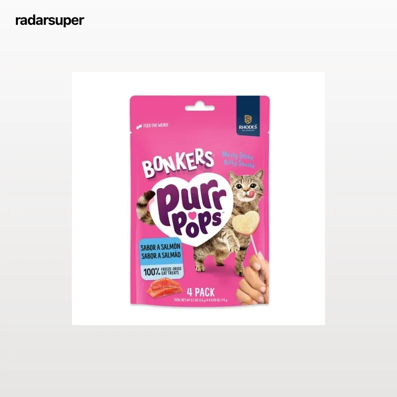 Snack piruletas de salmón para gato Purrpops Bonkers 4 uds