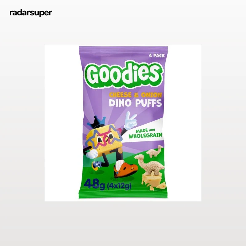 Snack queso y cebolla kids Dino Puffs Goodies 48 g.
