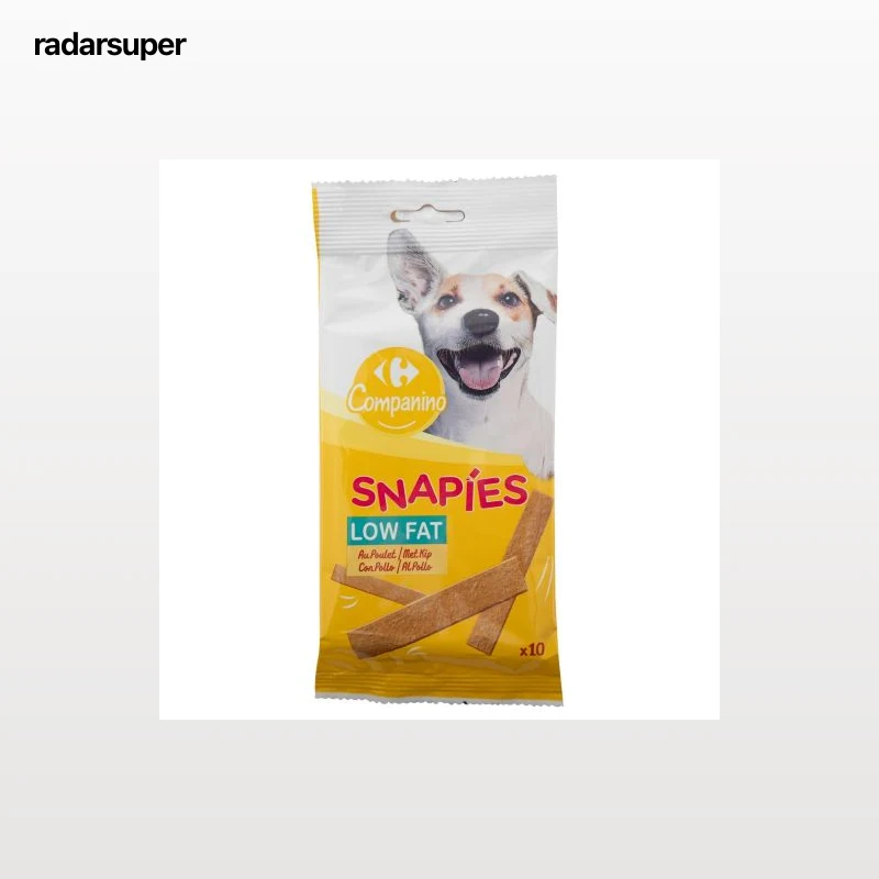 Snack tiras de pollo Carrefour Snapies Low Fat 10 unidaes 104 g.
