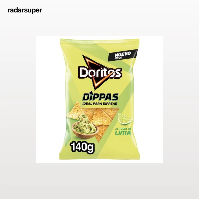 Snacks de maíz al toque de lima Dippas Doritos 140 g.