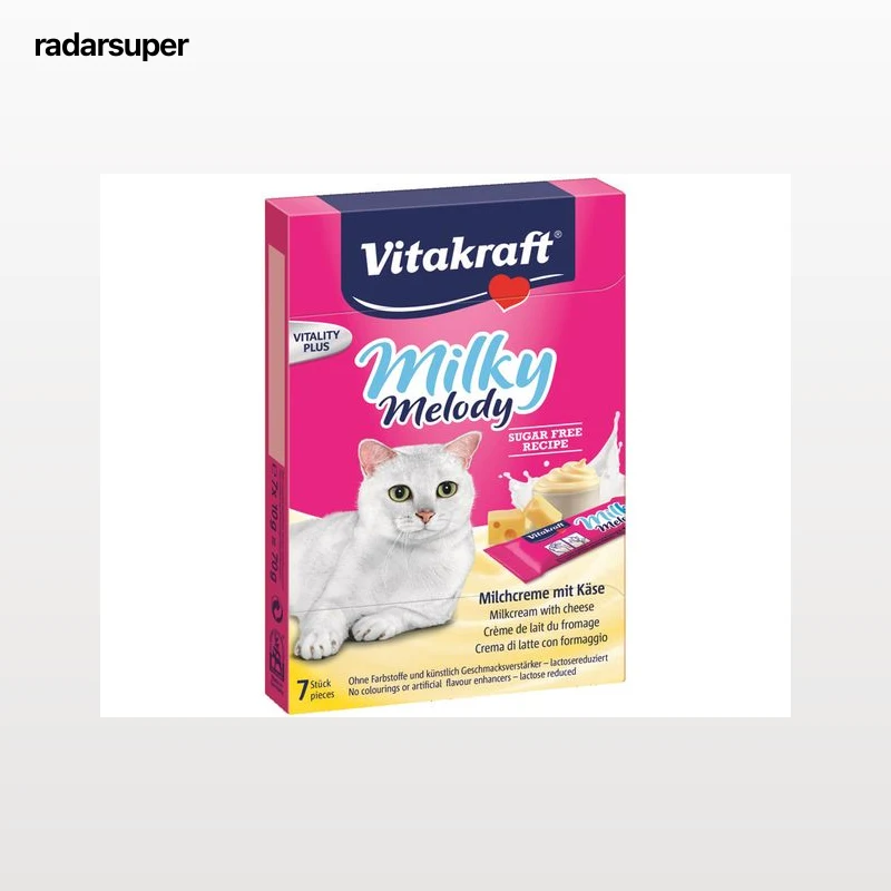 SNACKS PARA GATO VITAKRAFT MILKY MELODY COM CREME DE QUEIJO PACK 7 UNIDADES