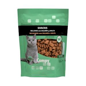 Snacks rellenos con salmón y malta gato