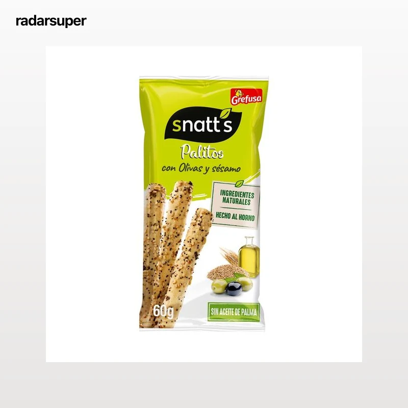 SNATT"S Palitos de trigo con olivas y sésamo 60 g.