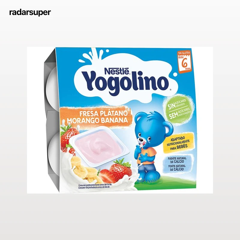 SOBREMESA LÁCTEA NESTLÉ YOGOLINO 0% AÇUCARES MORANGO E BANANA 400G