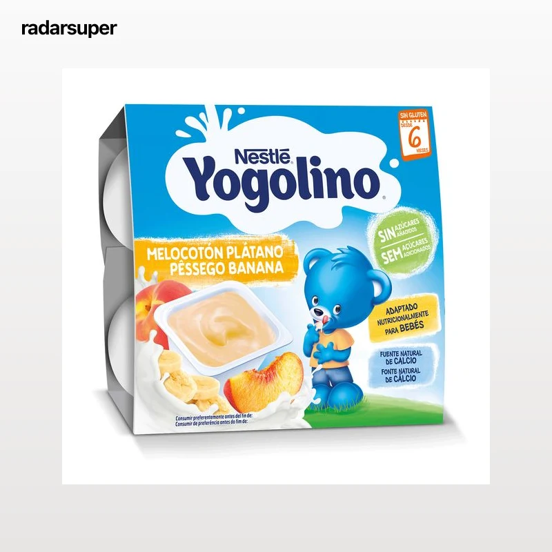 SOBREMESA LÁCTEA NESTLÉ YOGOLINO 0% AÇUCARES PÊSSEGO E BANANA 400G