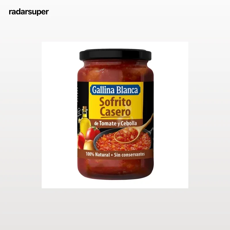 Sofrito casero de tomate y cebolla Gallina Blanca sin gluten 325 g.