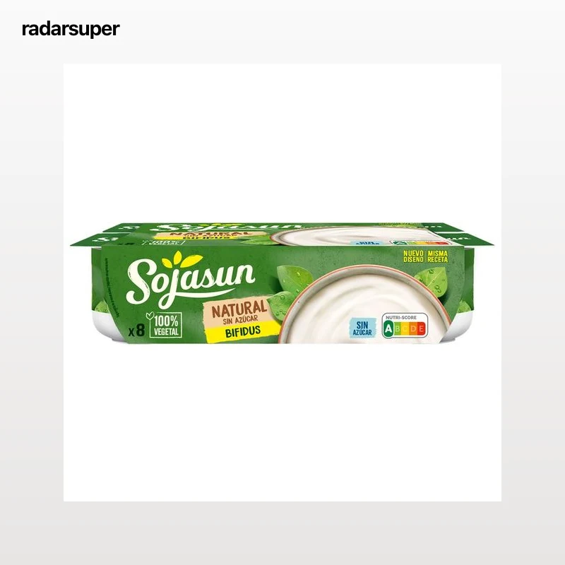 SOJASUN Especialidad de soja con bífidus, sin azúcar y con sabor natural 8 x 100 g.