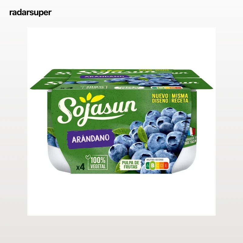 SOJASUN Especialidad de soja con pulpa de arándanos  4 x 100 g.