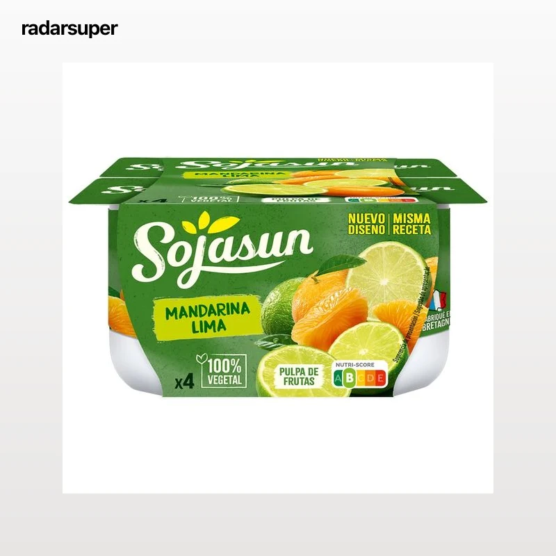 SOJASUN Especialidad de soja con pulpa de mandarina y lima  4 x 100 g.
