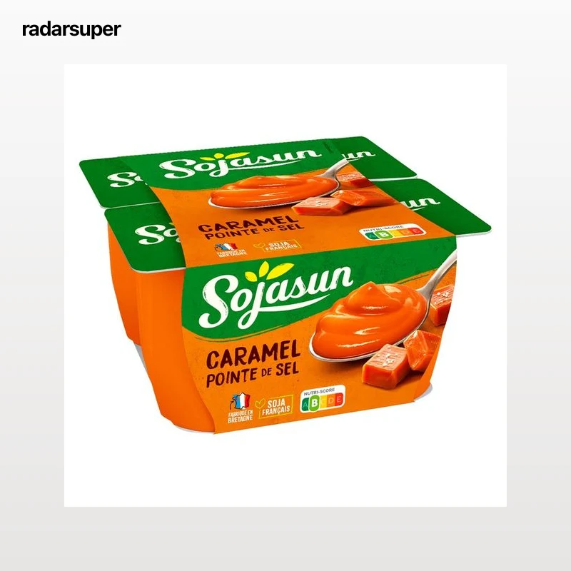 SOJASUN Especialidad de soja con sabor a caramelo con sal 4x100 g.