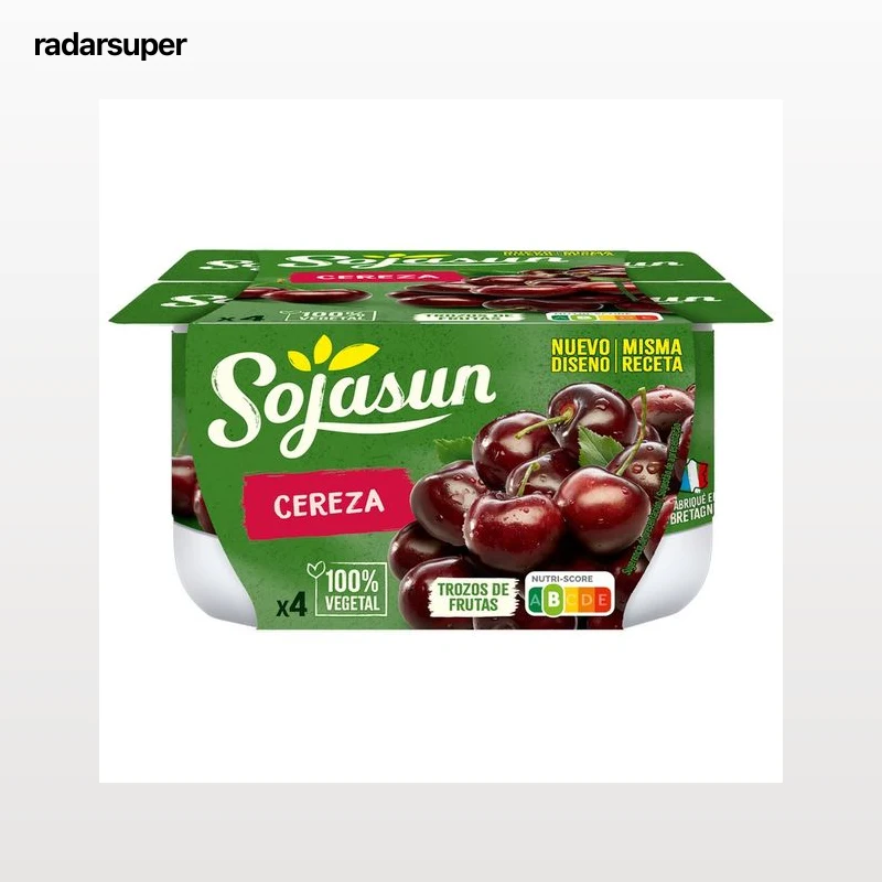 SOJASUN Especialidad de soja con trocitos de cerezas  4 x 100 g.