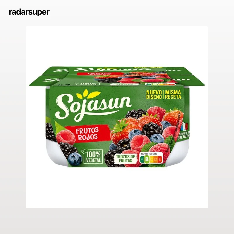 SOJASUN Especialidad de soja con trocitos de frutos rojos 4 x 100 g.