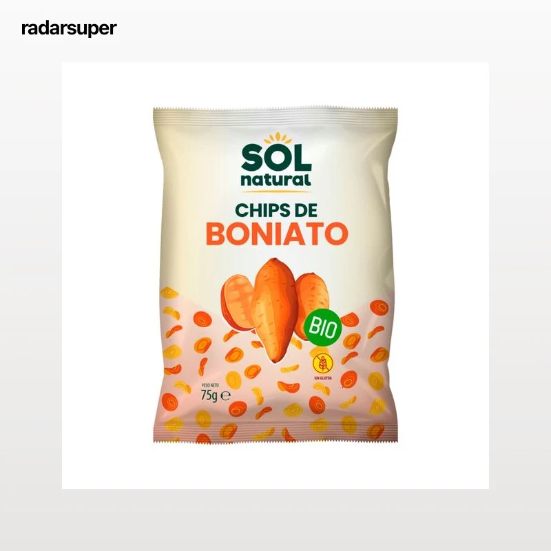 SOL NATURAL Chips de boniato ecológico 75 g.
