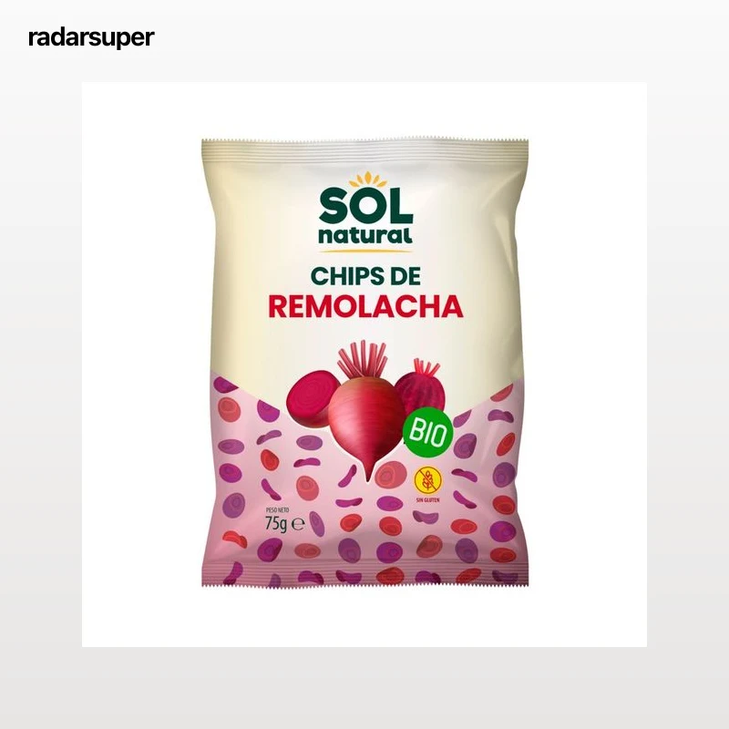 SOL NATURAL Chips de remolacha ecológica 75 g.