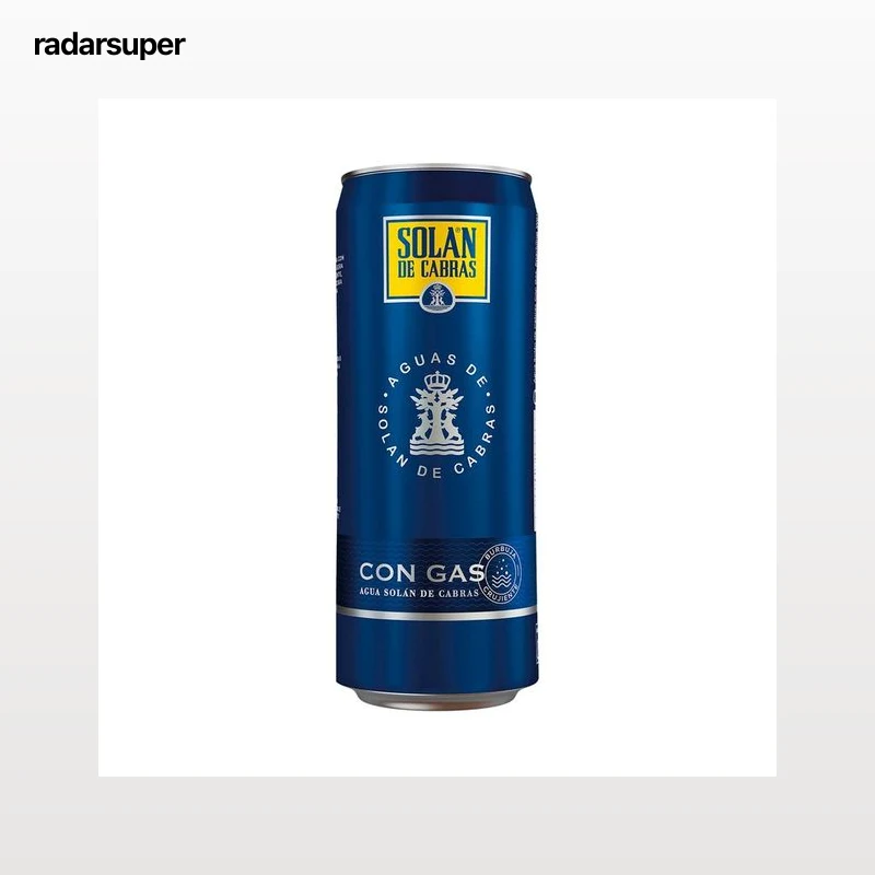 SOLAN DE CABRAS Agua con gas lata de 33 cl.
