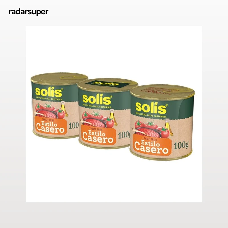 SOLÍS Tomate frito estilo casero en lata, pack de 3 uds x 100 g..