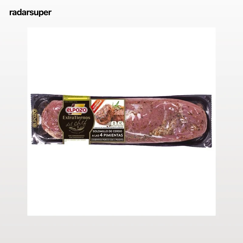 Solomillo de cerdo a las 4 pimientas, elaborado sin conservantes, gluten ni lactosa EL POZO Extratiernos del chef.