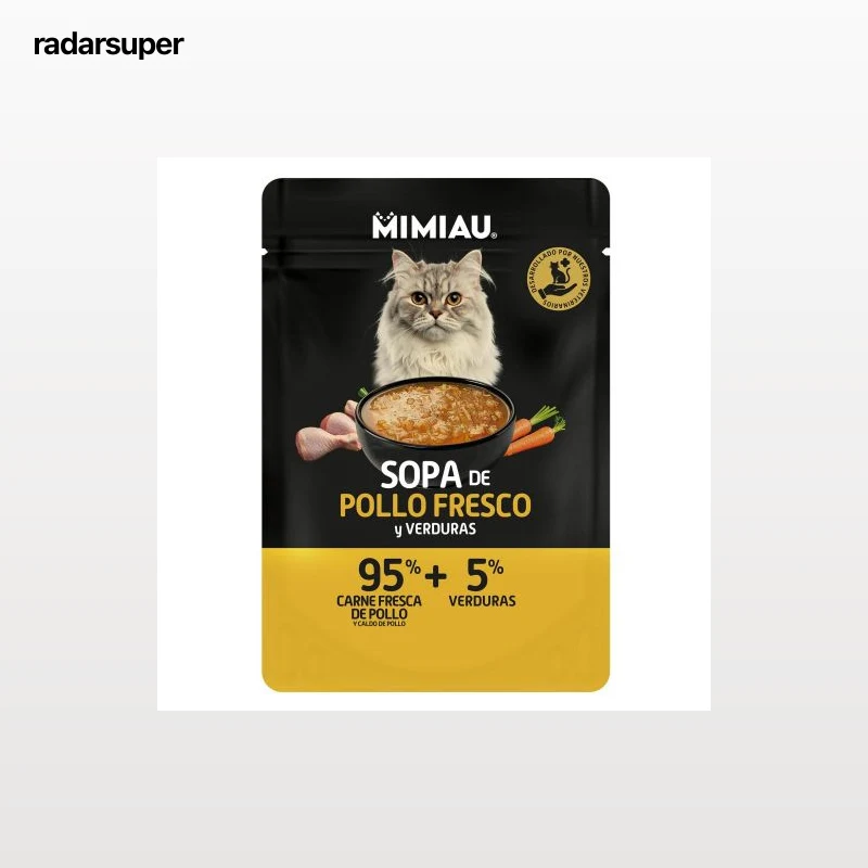 Sopa con pollo y verduras para gato Mimiau 85 g.