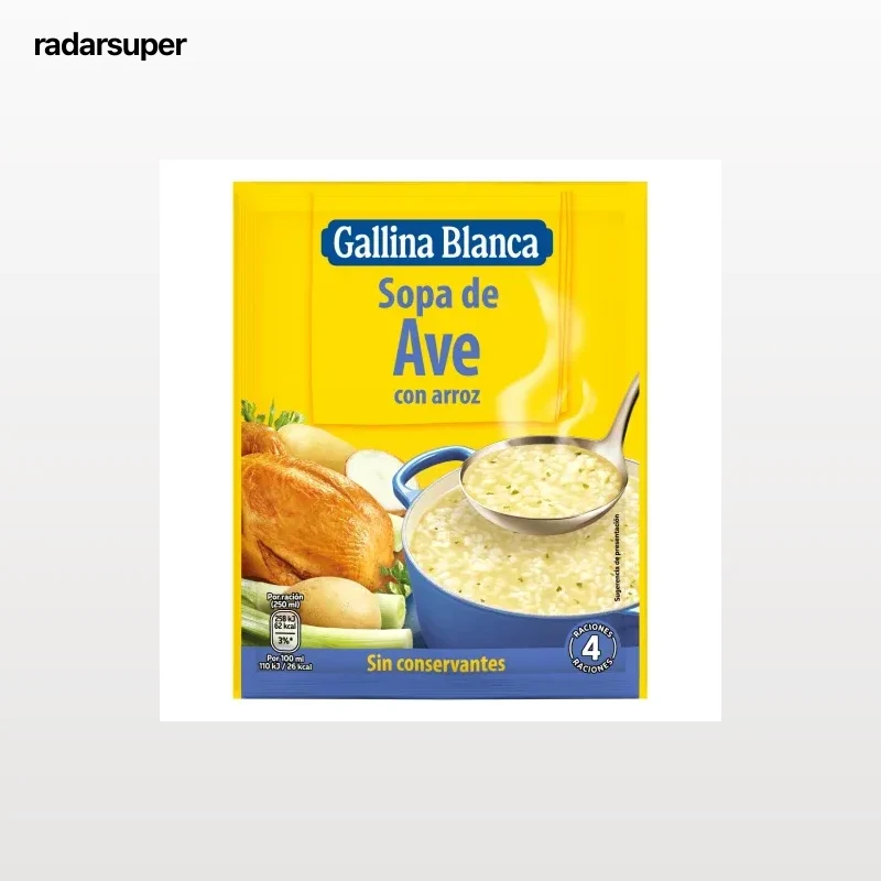 Sopa de ave con arroz Gallina Blanca 80 g.