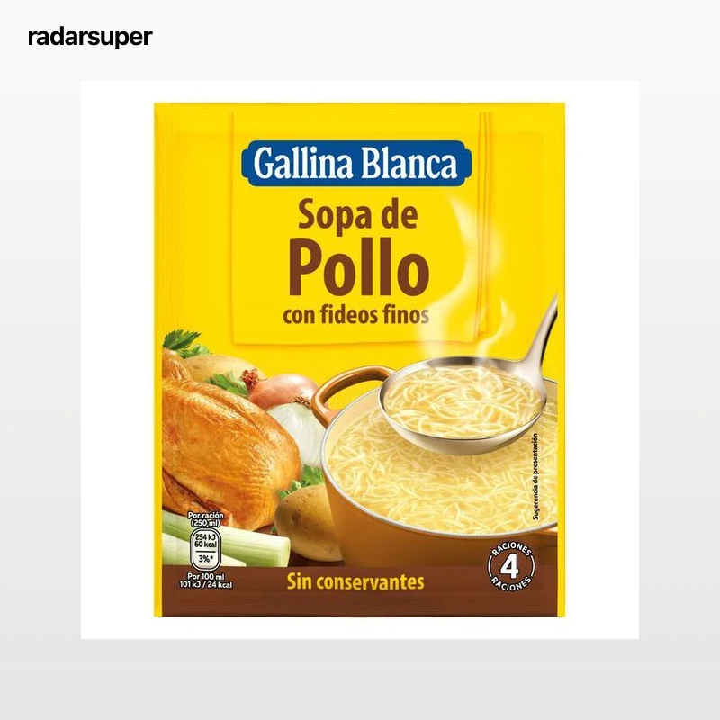 Sopa Gallina Blanca 71g pollo con fideos finos