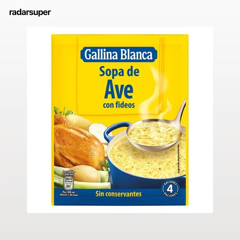 Sopa Gallina Blanca 76g ave con fideos