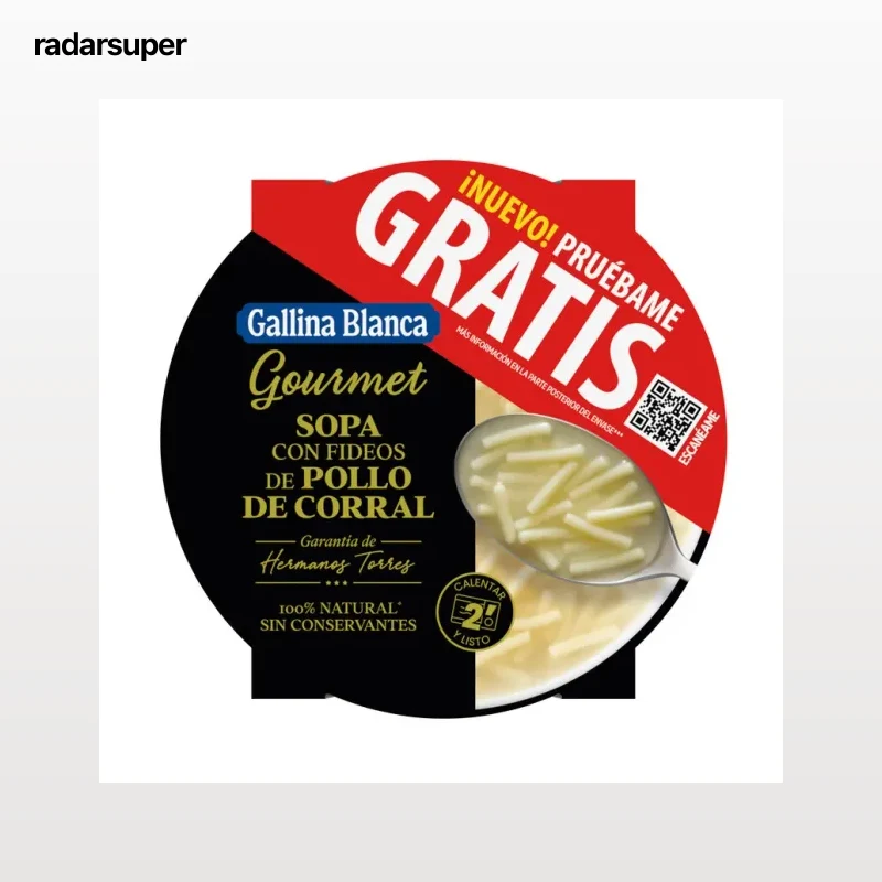 Sopa gourmet con pollo de corral y fideos Gallina Blanca 300g