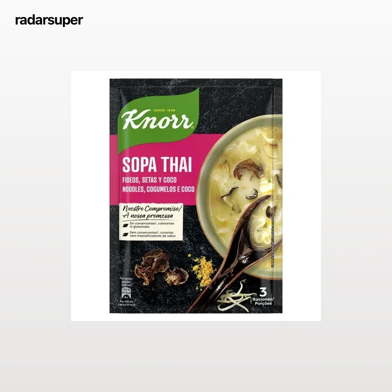 Sopa Thai de fideos, setas y coco Knorr 69 g.