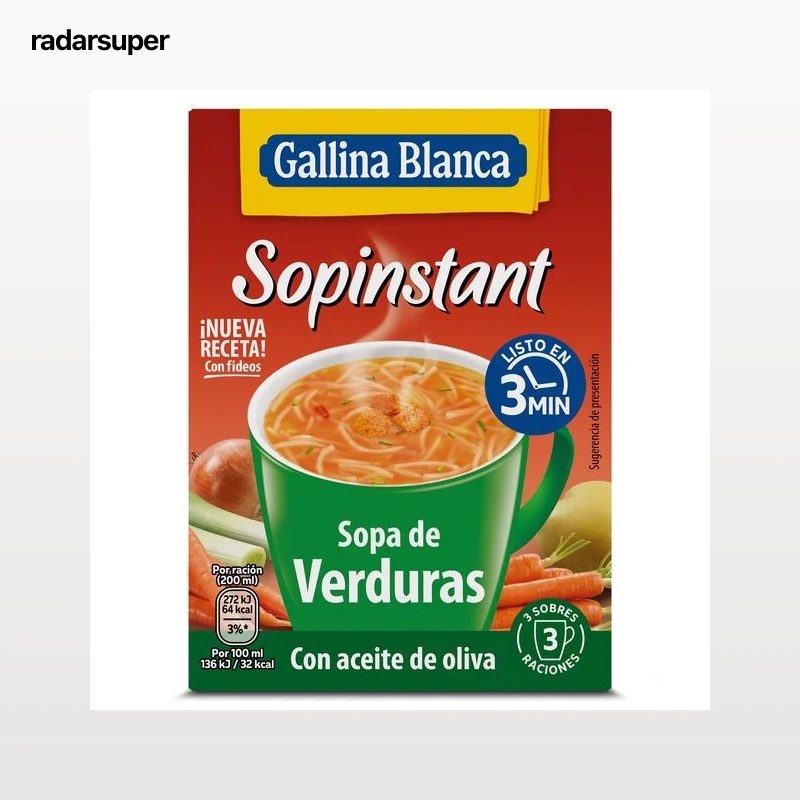 Sopinstant de verduras con picatostes y fideos Gallina Blanca 51 g