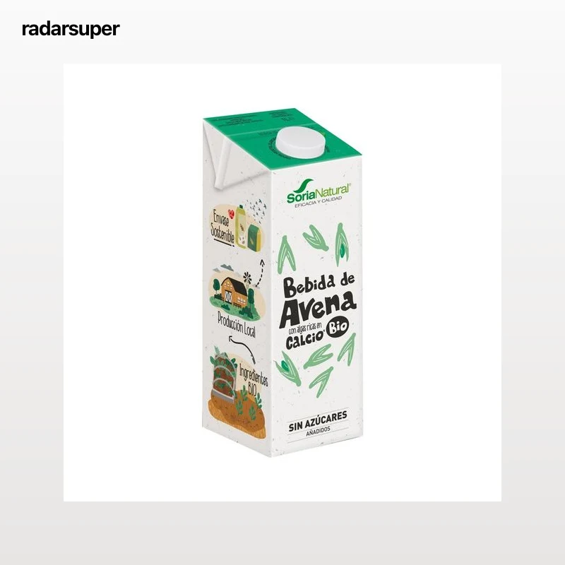 SORIA NATURAL Bio Bebida de avena ecológica, con algas ricas en calcio 1 l.