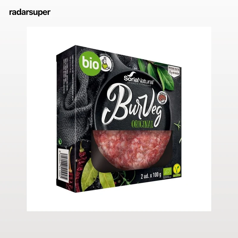 SORIA NATURAL Bio Burguer vegetal con autentico sabor a carne 2 x 100 g.