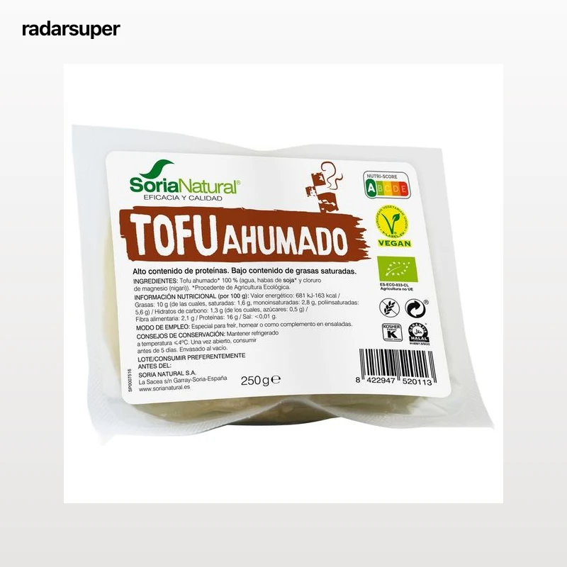SORIA NATURAL Bio Tofu ahumado procedente de agricultura ecológica 250 g.