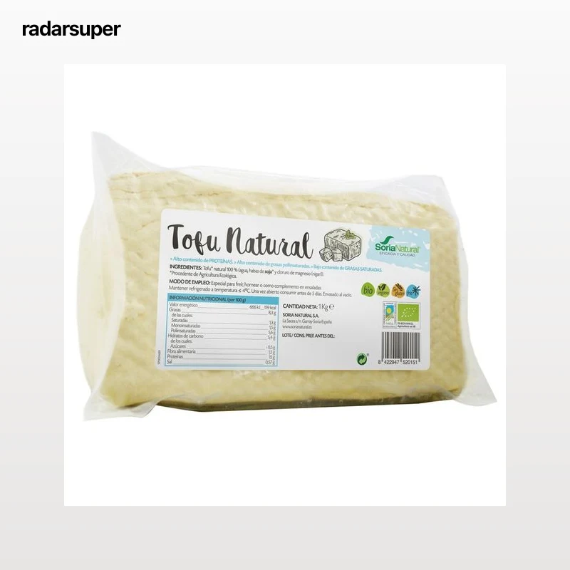 SORIA NATURAL Bio Tofu natural sin gluten, apto para veganos 1 kg.