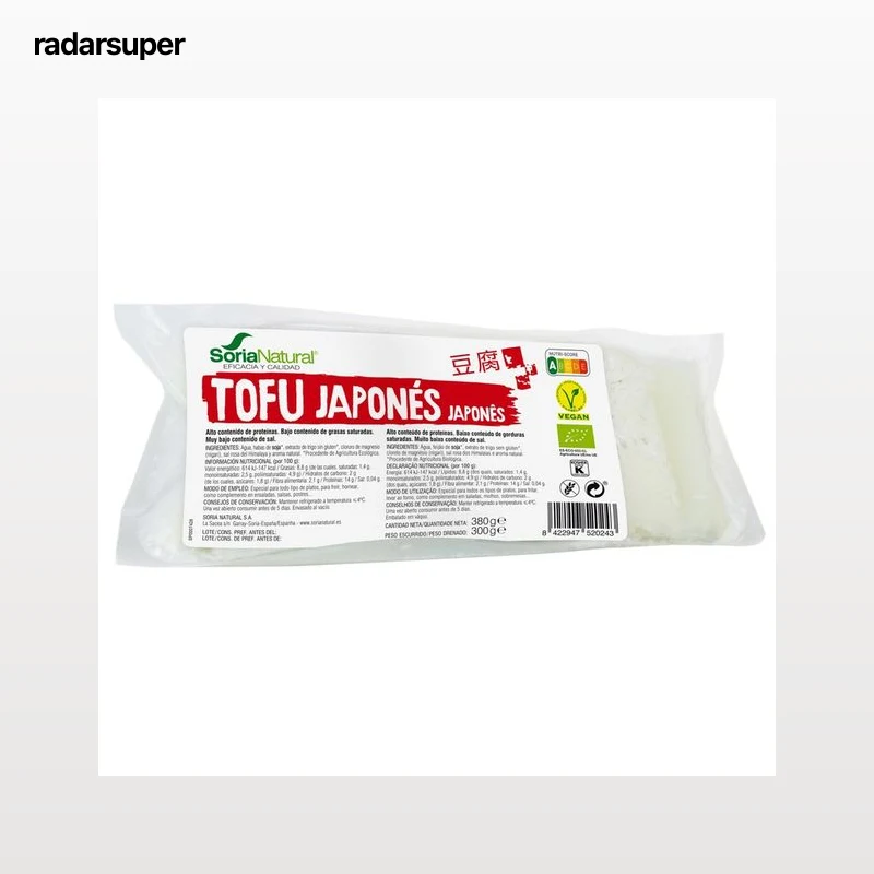 SORIA NATURAL Tofu japonés ecológico, con bajo contenido en grasas saturadas 300 g.