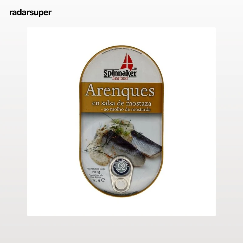 SPINNAKER Arenques con mostaza, ahumados del Norte SPINNAKER 200 g.
