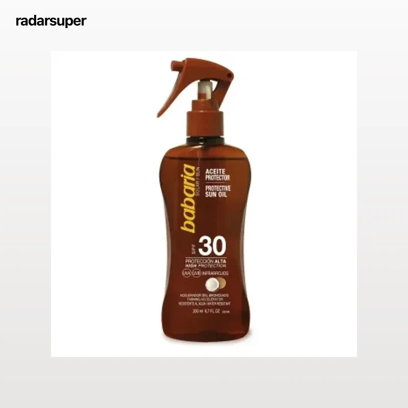 Spray aceite protector solar bronceador coco SPF 30 Babaria 200 ml.