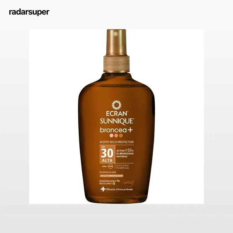Spray aceite seco protector SPF30 Broncea+ Ecran Sunnique 200 ml.