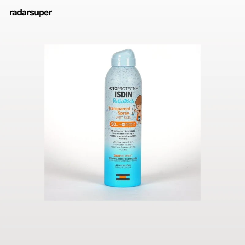 Spray fotoprotector transparente infantil SPF50+ Pediatrics Wet Skin Isdin 250 ml.