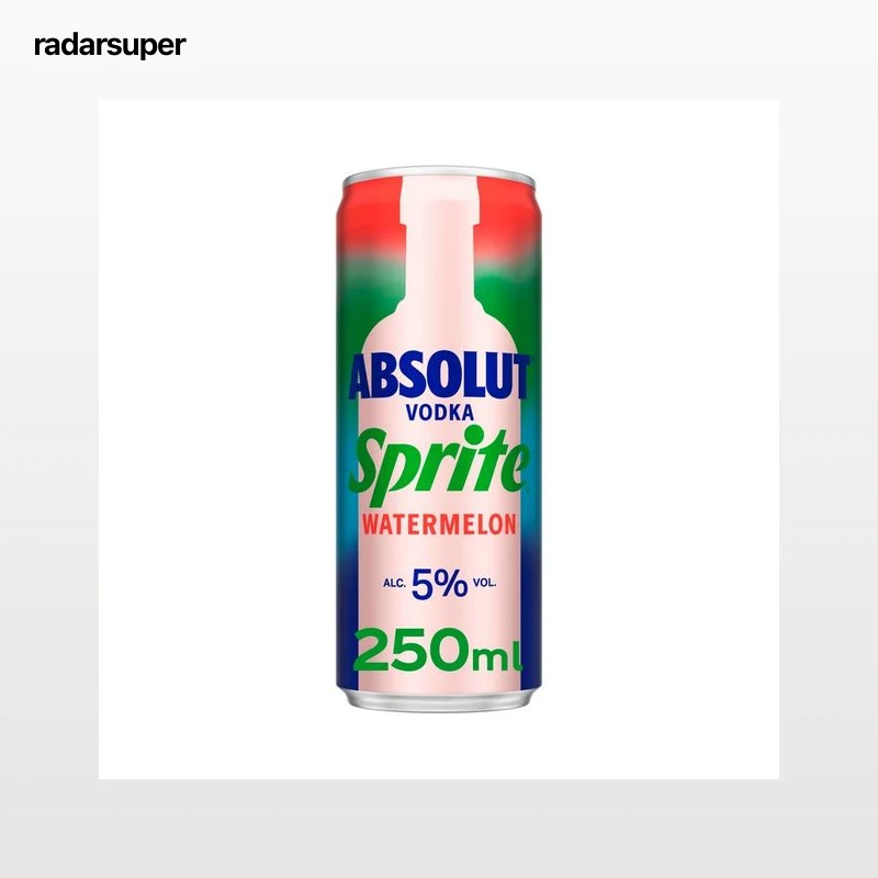 SPRITE Combinado de Absolut vodka watermelon con sprite sabor sandía lata 250 ml.