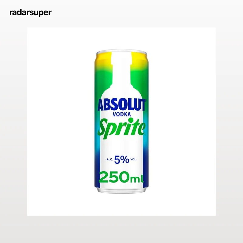 SPRITE Combinado de vodka blanco Absolut y refresco de lima (sprite) lata 250 ml.