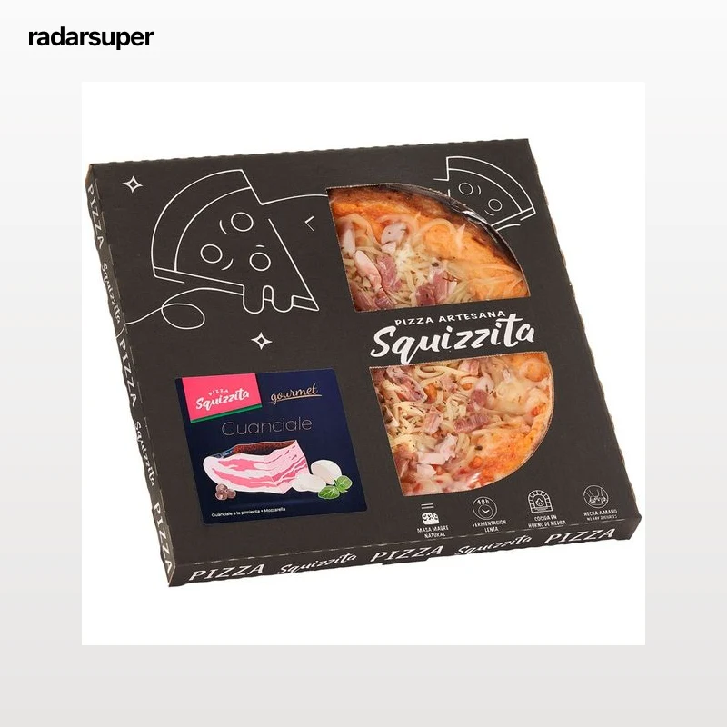 SQUIZZITA Pizza gourmet de guanciale a la pimienta y mozzarella 420 g.